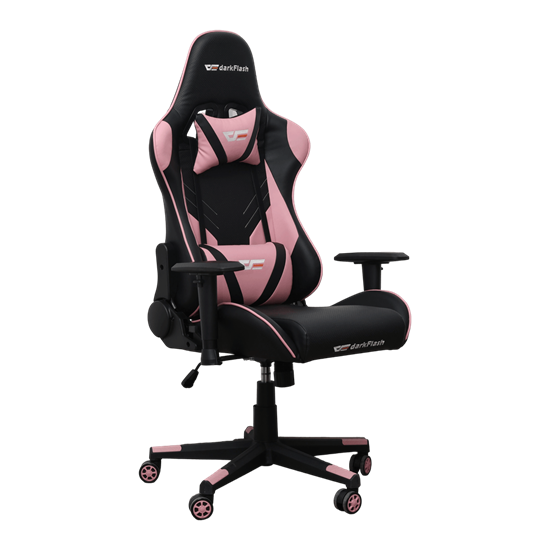 darkFlash RC360 Karrige Gaming Ergonomike me Lëkurë Sintetike Premium, Rozë