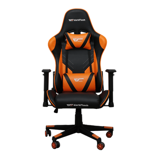 darkFlash RC360 Karrige Gaming Ergonomike me Lëkurë Sintetike Premium, Ultra Durable, Portokalli