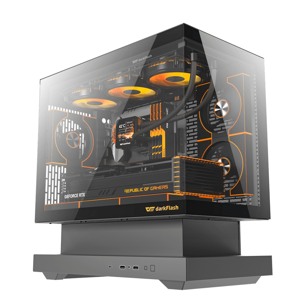 Darkflash F1 kasë mATX e zezë me 6 ventilatorë