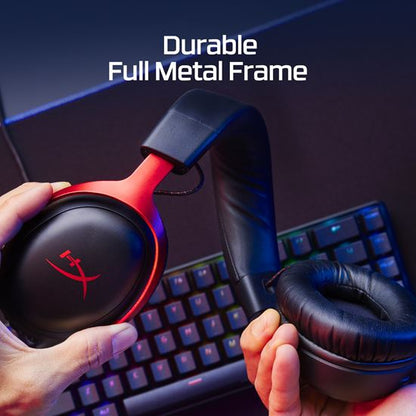 HyperX Cloud III Kufje Gaming me Mikrofon, Wired, 53mm Drivers, Black/Red