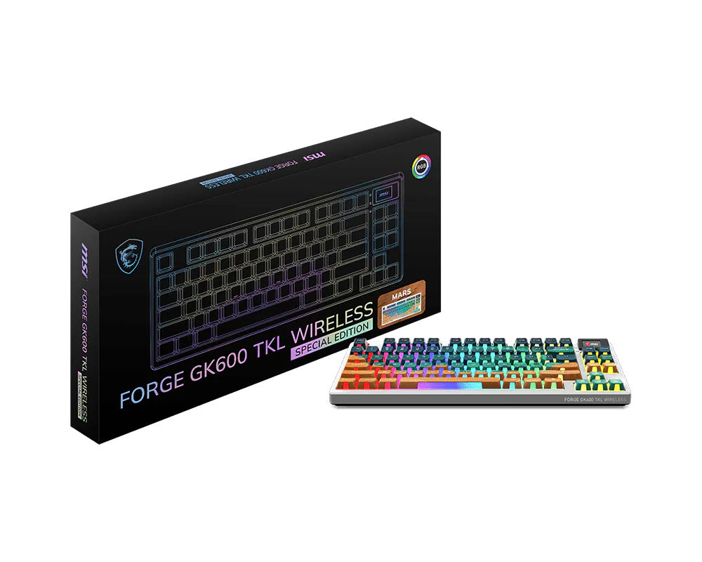 Msi Forge GK600 Tkl W Mars US Wireless Gaming Keyboard, Tkl, RGB, Layout US – Tastierë