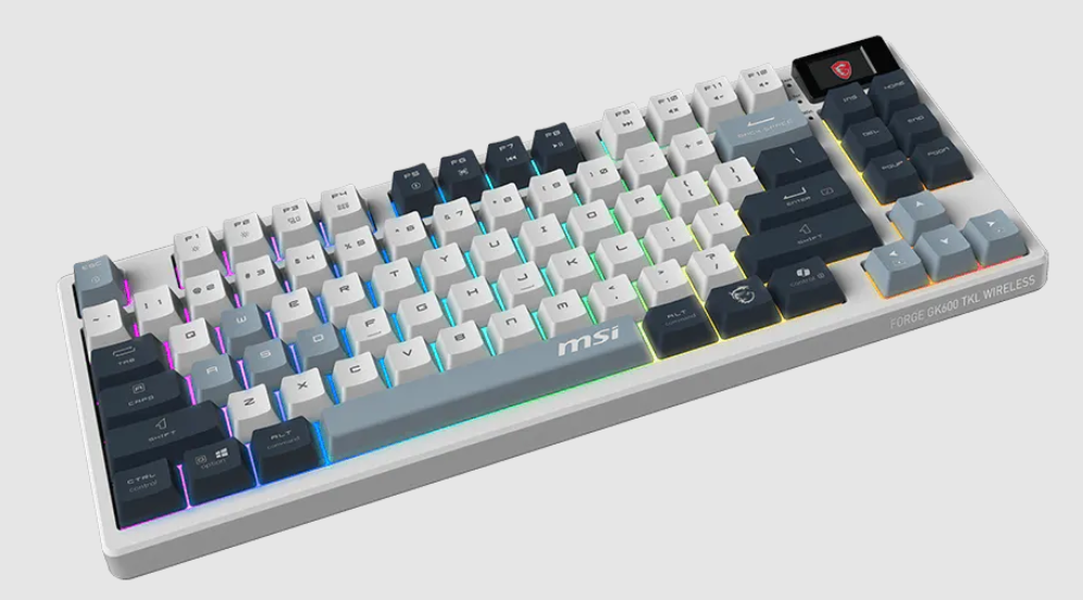 Msi Forge GK600 Tkl W Sky US Wireless Gaming Keyboard, Tkl 87 Taste, RGB, Layout US – Tastierë, pamja 2