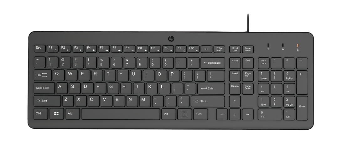 HP 150 tastierë me kabllo e zezë