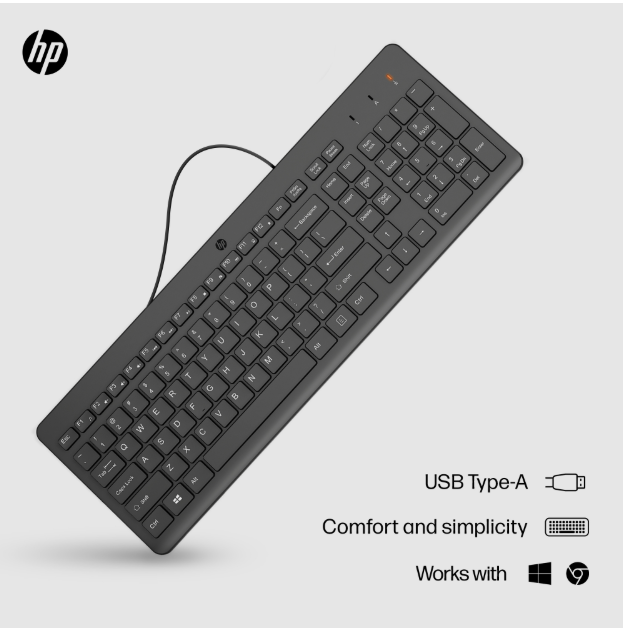 HP 150 tastierë me kabllo e zezë, pamja 3