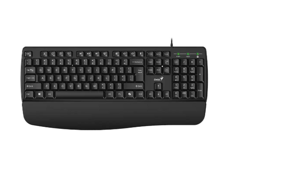 Genius KB-123 Tastierë me Kabllo, Tast Copilot, Palm Rest, e Zezë