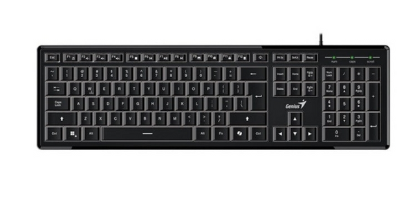 Genius SlimStar 820 Tastierë me Kabllo, Ndriçim i Bardhë, Copilot
