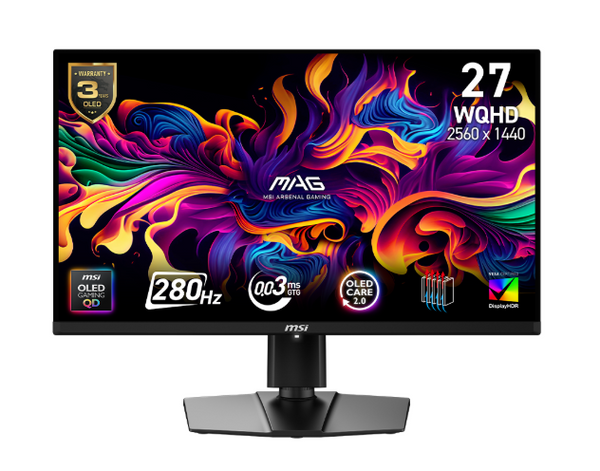 MSI MAG 271QP QD-OLED X28 Monitor Gaming 26.5″ WQHD 280Hz 0.03ms