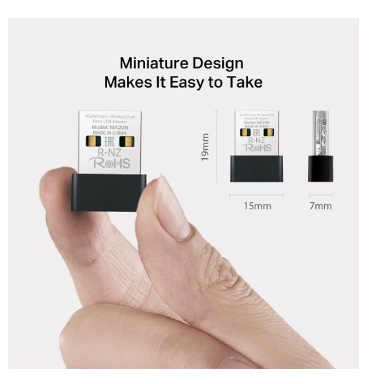 Mercusys MA20N adapter Wi-Fi USB nano, pamja 3
