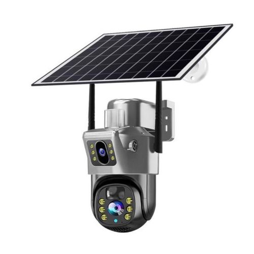 Kamerë Solare Wi-Fi V380 Pro me Dy Lente, PTZ, Shikim Nate, Audio Dyanshëm dhe Kartë Memorie 32GB Falas