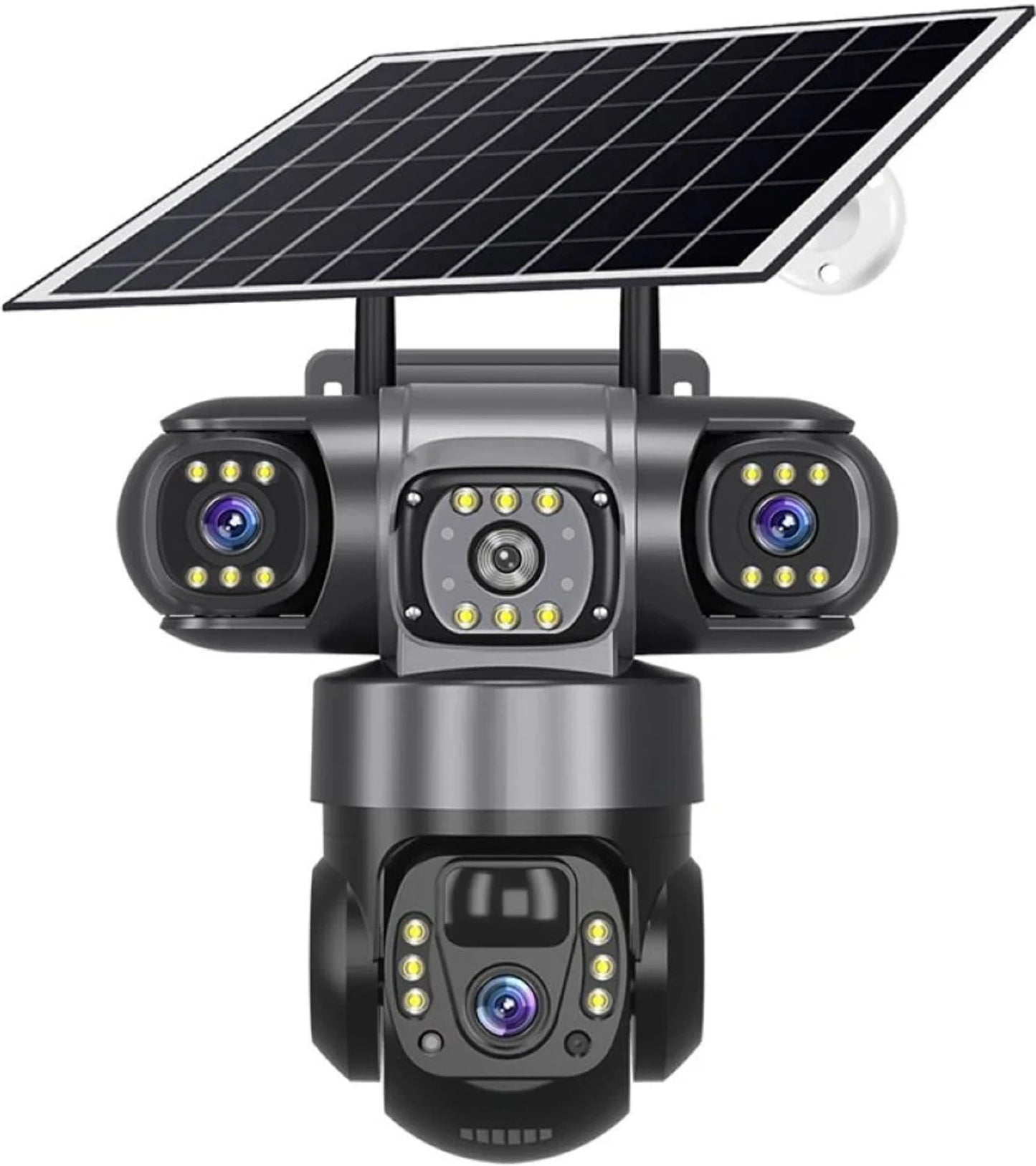 Kamera Solare 4G me 3 Lente, 3 Ekrane, 12MP Super HD, Night Vision, Human Detection, Audio 2-Way, V380 Pro + Kartë Memorie 64GB