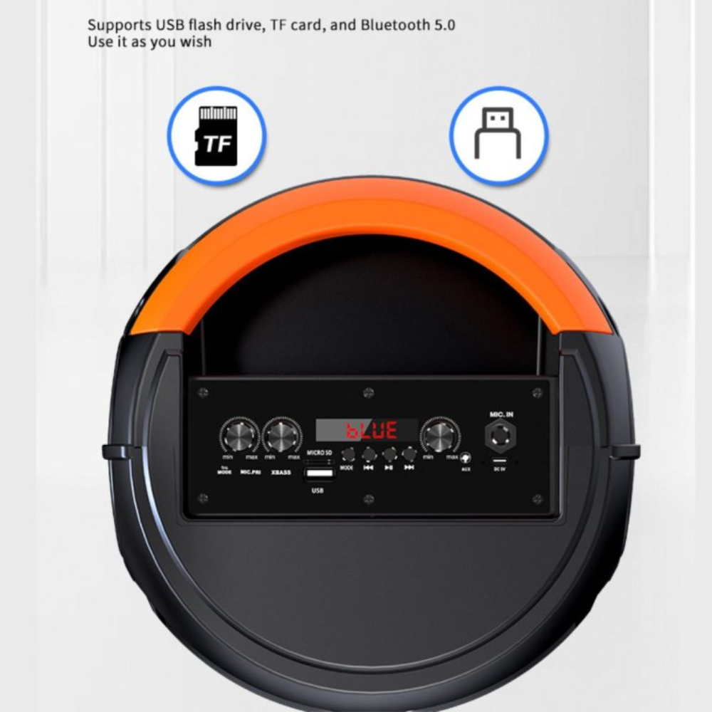 Abs-8208 Party Speaker 8”*2 – 2x20W me RGB dhe TWS – Zmadhues Zëri Bluetooth, pamja 4