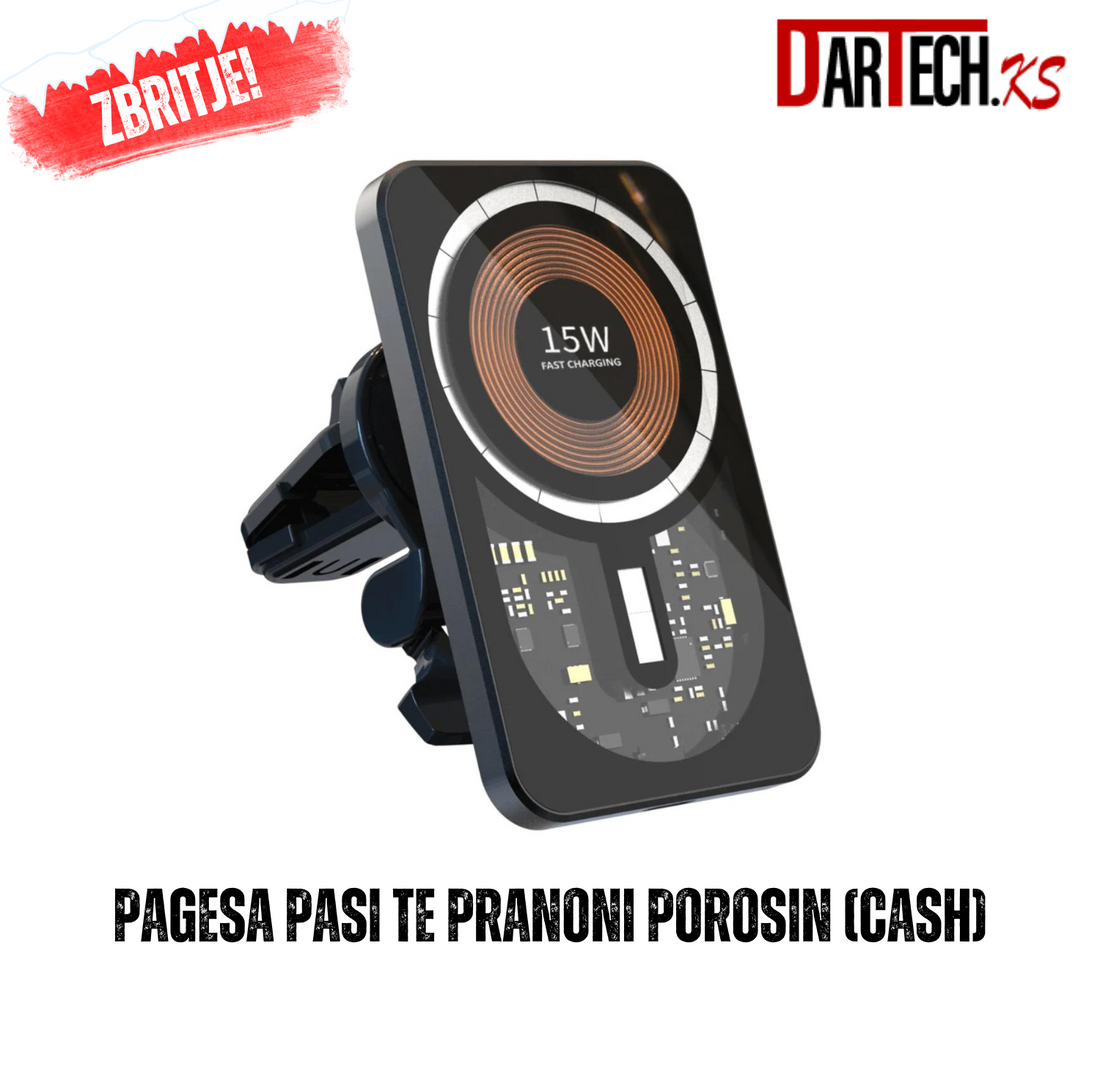 Mbushes dhe mbajtes teleefoni per vetur me magnet 15W – Karikues