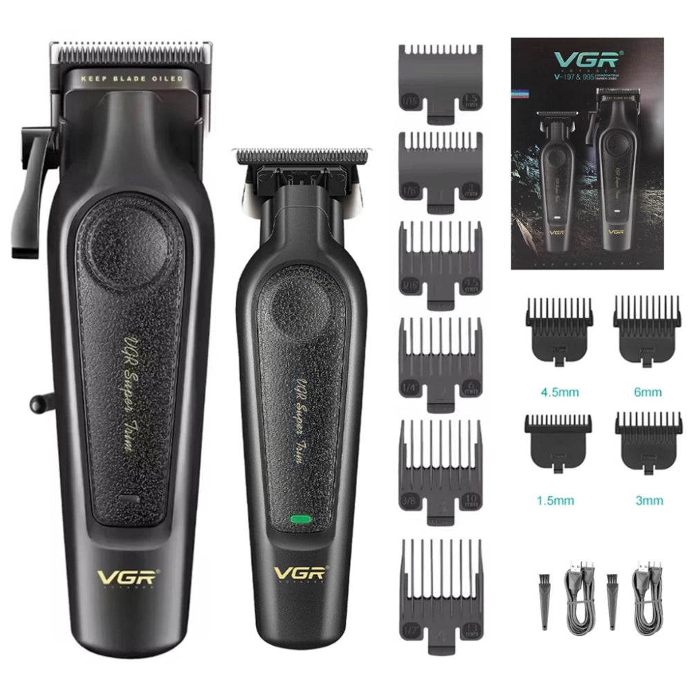 VGR V-197 & V-995 Set Profesional Makine e madhe + Makine e vogël – Makinë Qethjeje