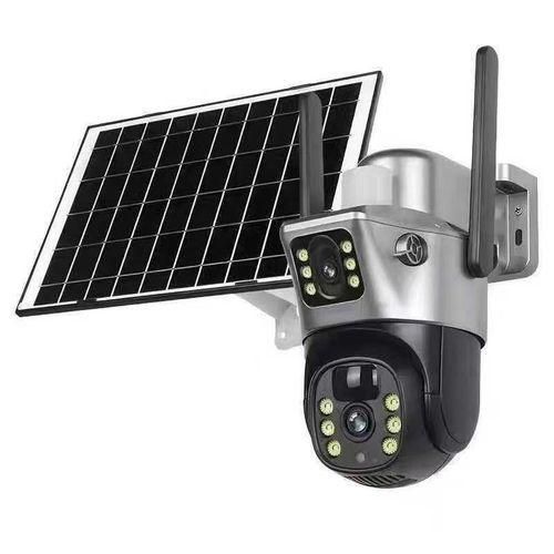 Kamerë Solare Wi-Fi V380 Pro me Dy Lente, PTZ, Shikim Nate, Audio Dyanshëm dhe Kartë Memorie 32GB Falas