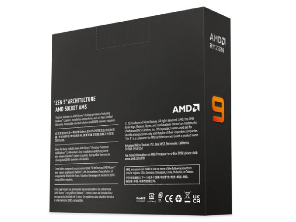 AMD Ryzen 9 9900X Procesor 12 Bërthama, AM5, deri 5.6GHz, 64MB Cache, Box