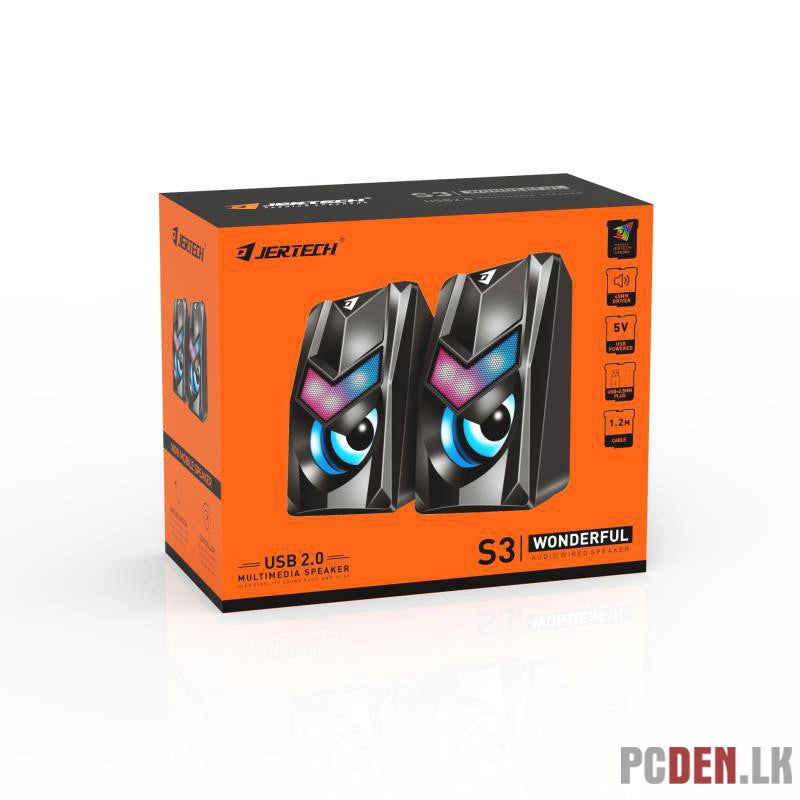 Jertech S3 Wonderful Zmadhues Zëri 2.0 USB me 3.5 mm dhe Ndriçim