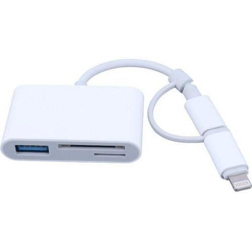 Earldom ET-OT106CL Lexues Kartelash 4-në-1 USB-C dhe Lightning me SD, TF dhe OTG