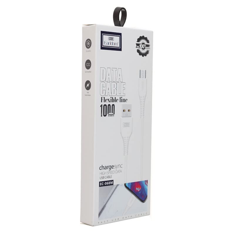 Earldom EC-068M Kabëll Karikimi Micro USB – White