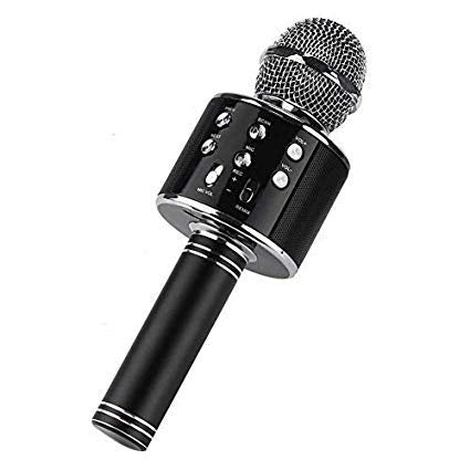 WS-858 Mikrofon Wireless Karaoke me Altoparlant të Integruar, Bluetooth, LED RGB dhe Bateri 1200mAh