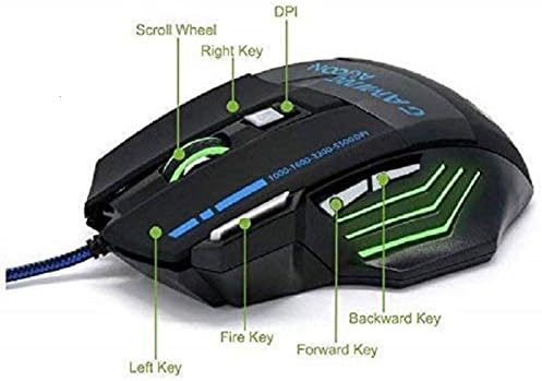 MFTEK Bloodbat GM02 Maus Gaming me 7 Butona, 5500 DPI dhe 7 Ngjyra LED
