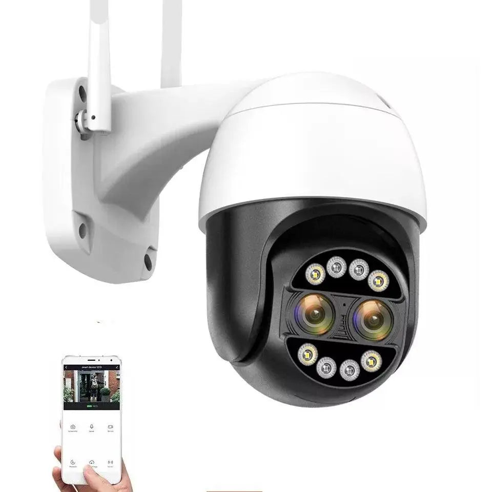 Q8S-4MP Kamerë Sigurie WiFi PTZ 4MP me Dy Lente 2.8mm + 12mm, Zoom Dixhital 8X, AI, Natë IR, Audio 2-Kahëshe, IP66, iCSee/XMeye