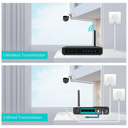Q8S-4MP Kamerë Sigurie WiFi PTZ 4MP me Dy Lente 2.8mm + 12mm, Zoom Dixhital 8X, AI, Natë IR, Audio 2-Kahëshe, IP66, iCSee/XMeye
