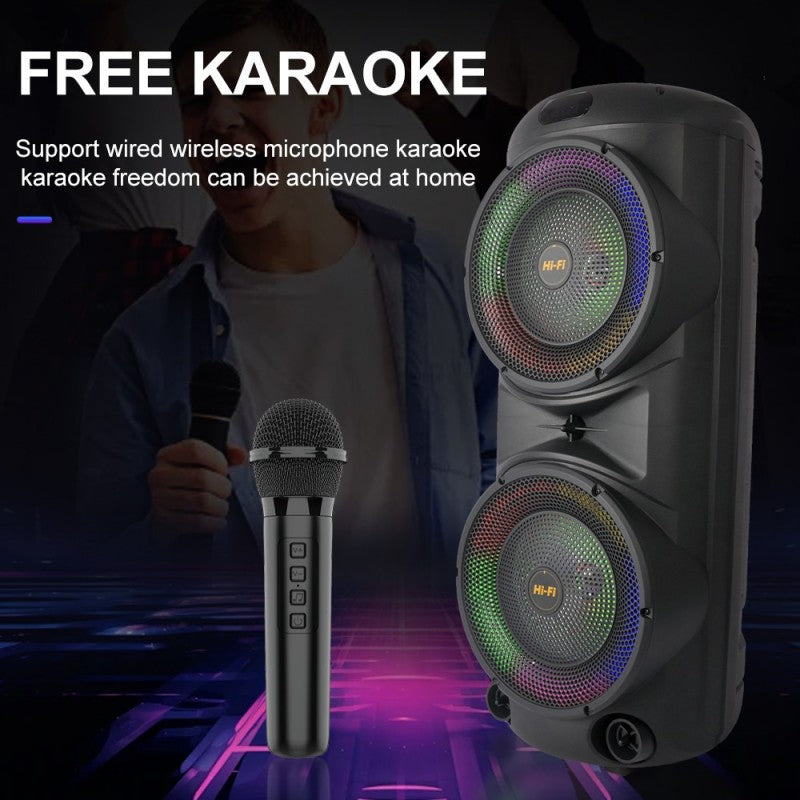 Sing-e ZQS12206 Multi-Media Speaker me 2x12” Woofer, 60W, DSP, Mikrofon Wireless – Zmadhues Zëri Bluetooth, pamja 2
