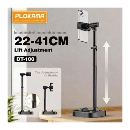 Plokama DT-100 Mbajtëse Tavoline për Telefon dhe Tablet, 360° dhe Lartësi e Rregullueshme