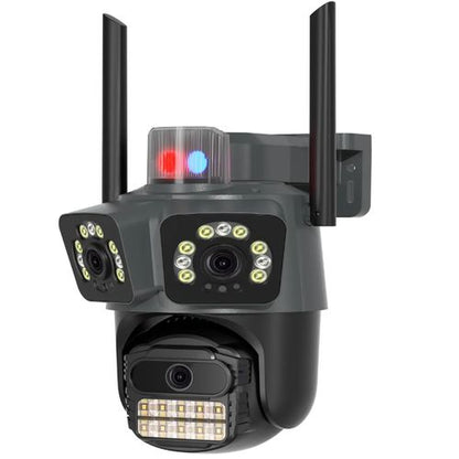 Kamera e Jashtme PTZ me 3 Lente 9MP (3+3+3MP) WiFi iCSee me Night Vision, Human Tracking dhe IP66