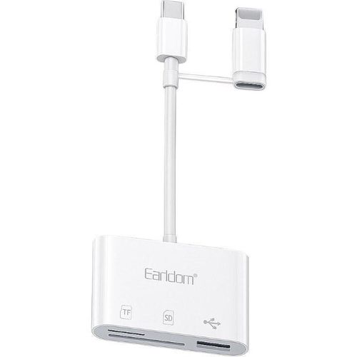 Earldom ET-OT106CL Lexues Kartelash 4-në-1 USB-C dhe Lightning me SD, TF dhe OTG