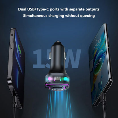 Earldom ET-M99 Transmetues FM Bluetooth 4-në-1 me QC 3.0, USB-C PD dhe Hands-Free