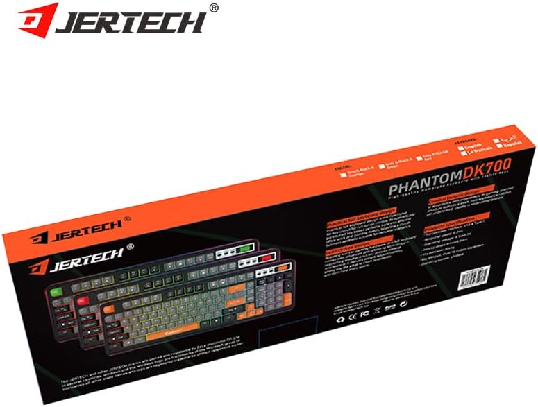Jertech Phantom DK700 Tastierë Gaming me 98 Taste, Rainbow dhe USB Type-C