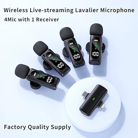 BKN T90 4 in 1 Wireless Lavalier Microphone me Charging Case