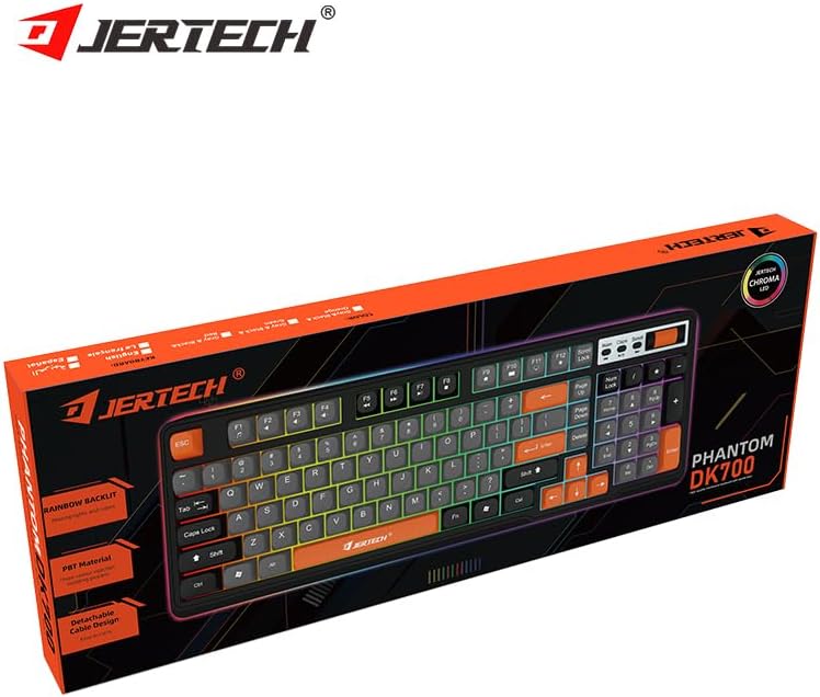 Jertech Phantom DK700 Tastierë Gaming me 98 Taste, Rainbow dhe USB Type-C