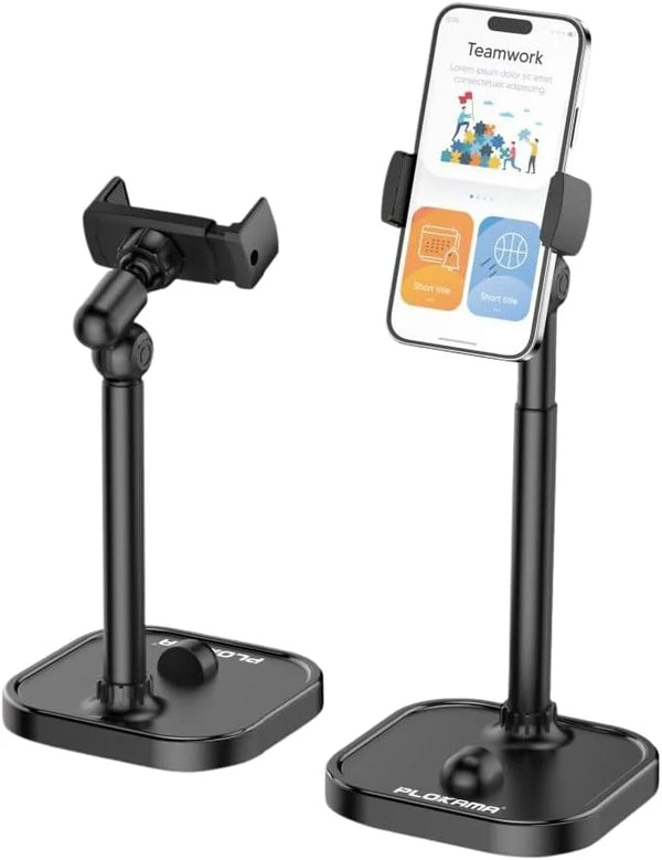 Plokama DT-80 Mbajtëse Tavoline për Telefon dhe Tablet, Rrotullim 360°, Lartësi 22–33 cm