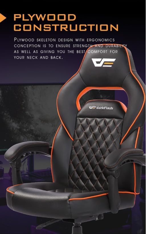 Darkflash RC360 Gaming Chair, Karrige Gaming Ergonomike me Dizajn Sportiv, Mbështetje për Shpinë dhe Komfort të Lartë