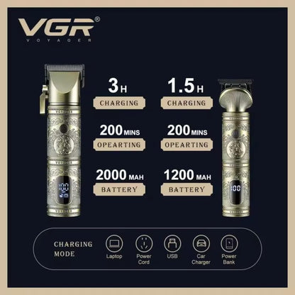 VGR V-670 Set Makine e Madhe dhe Makine e Vogel me 12 Krehëra dhe Ekran LED