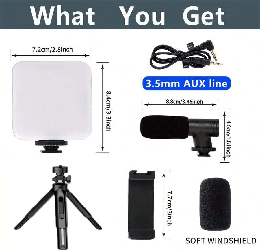 Plokama PK-773 Set për Krijim Përmbajtjeje me Mikrofon, Dritë LED dhe Tripod