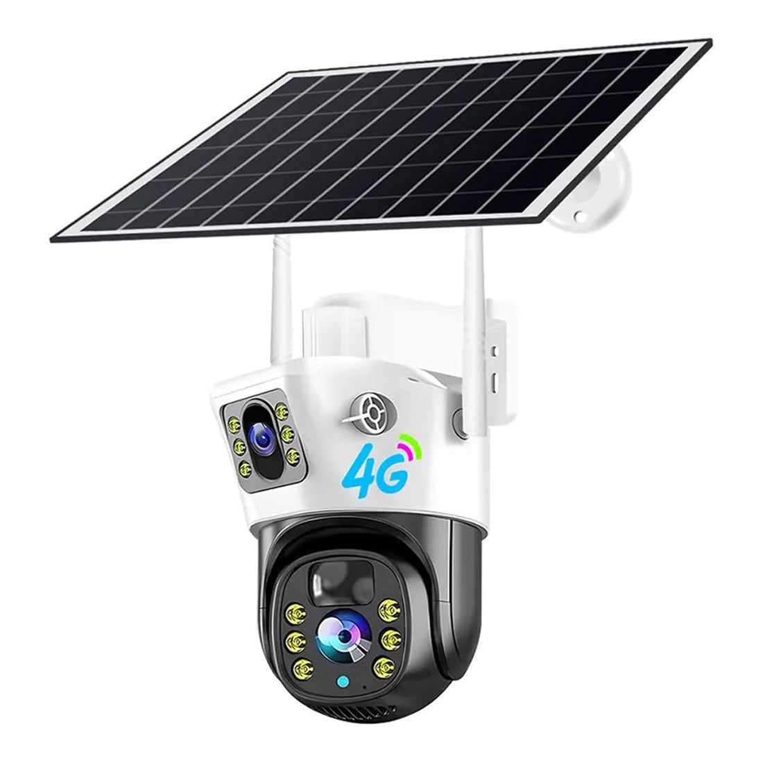 Kamerë Solare 4G V380 Pro me Dy Lente, PTZ, Shikim Nate, Audio Dyanshëm dhe Kartë Memorie 32GB Falas – Kamerë Sigurie WiFi
