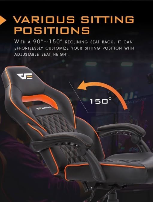 Darkflash RC360 Gaming Chair, Karrige Gaming Ergonomike me Dizajn Sportiv, Mbështetje për Shpinë dhe Komfort të Lartë