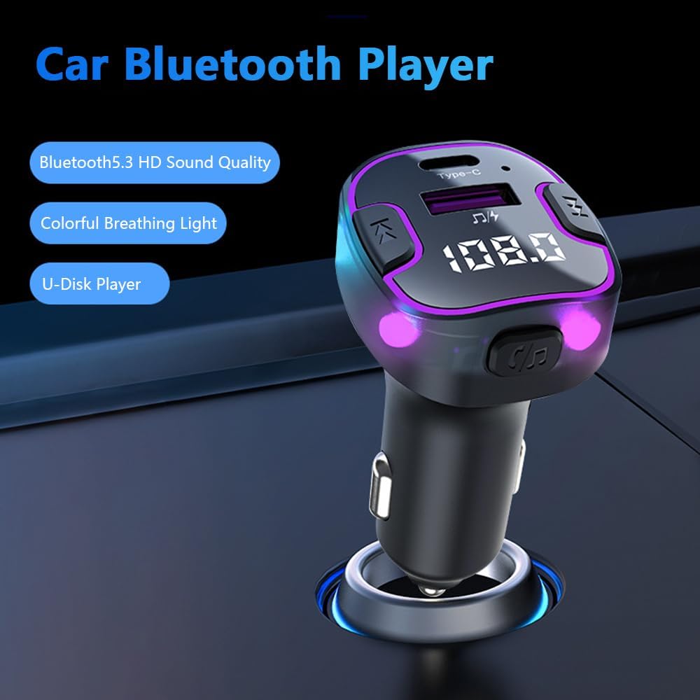 Earldom ET-M99 Transmetues FM Bluetooth 4-në-1 me QC 3.0, USB-C PD dhe Hands-Free – Karikues, pamja 2