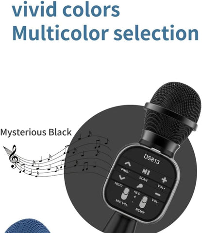DS-813 Mikrofon Wireless Bluetooth Karaoke me Altoparlant Hi-Fi të Integruar, Bateri të Rikarikueshme