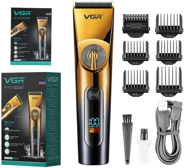 VGR V-663 Makinë e madhe me ekran LED, teh qeramike dhe titani, IPX6