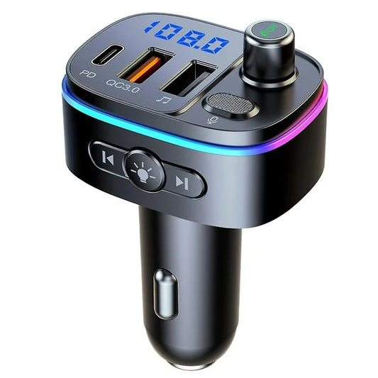 Transmetues FM Wireless T65 me Bluetooth – Adapter për Makinë