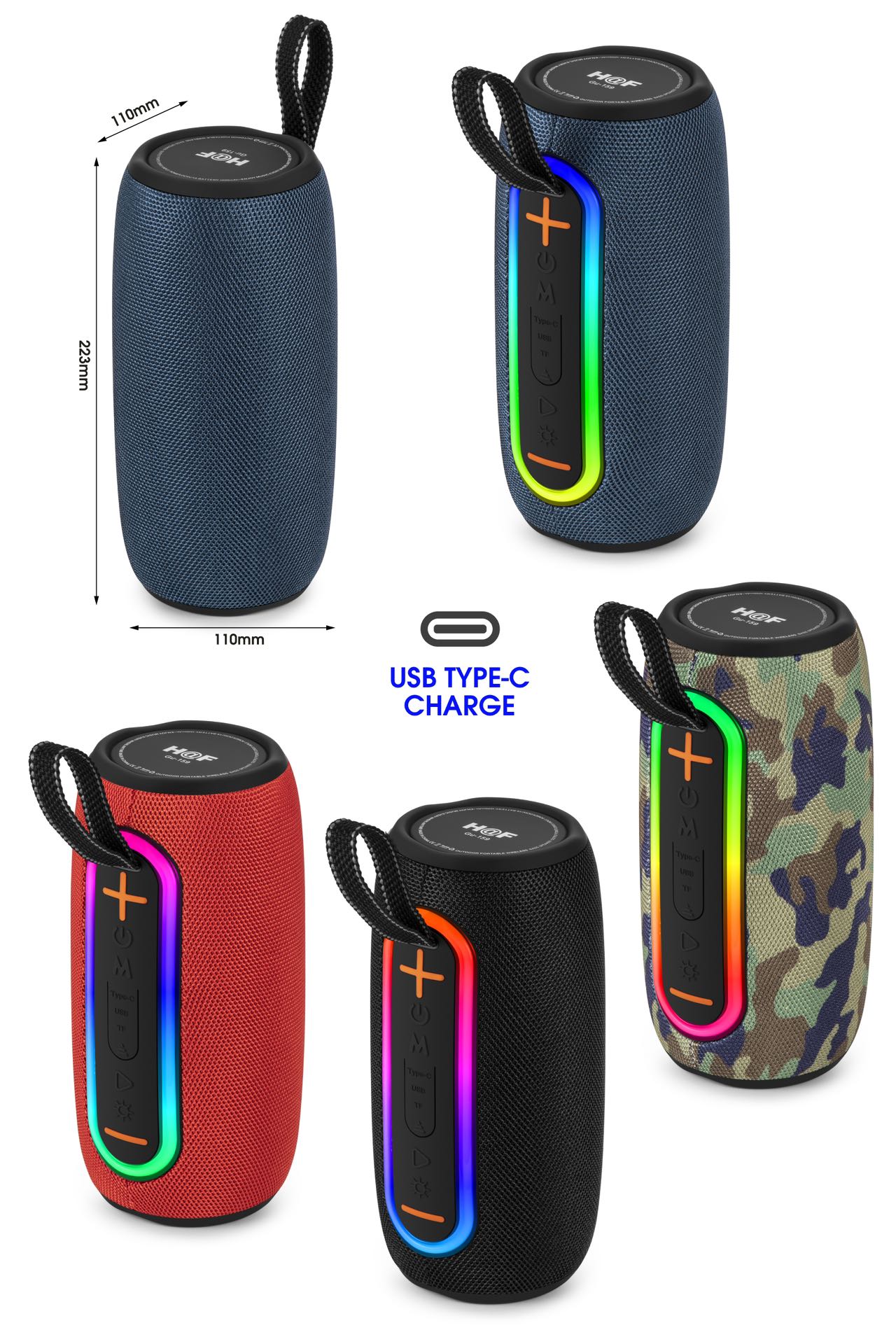H@F GU-159 Altoparlant Portativ me Bluetooth dhe Karikim Solar