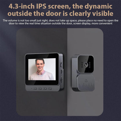 LAPOOH 4.3" Zile me Kamerë dhe Interkom pa Tela 2.4G me Ekran IPS