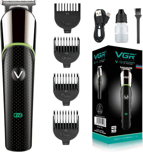 VGR V-191 Makinë e vogël (trimmer) për flokë dhe mjekër me teh inox, bateri 500 mAh dhe 100 minuta punë