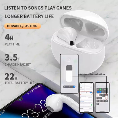 Pro 6 True Wireless Earbuds Bluetooth Kufje Wireless me Mikrofon dhe Kuti Karikimi