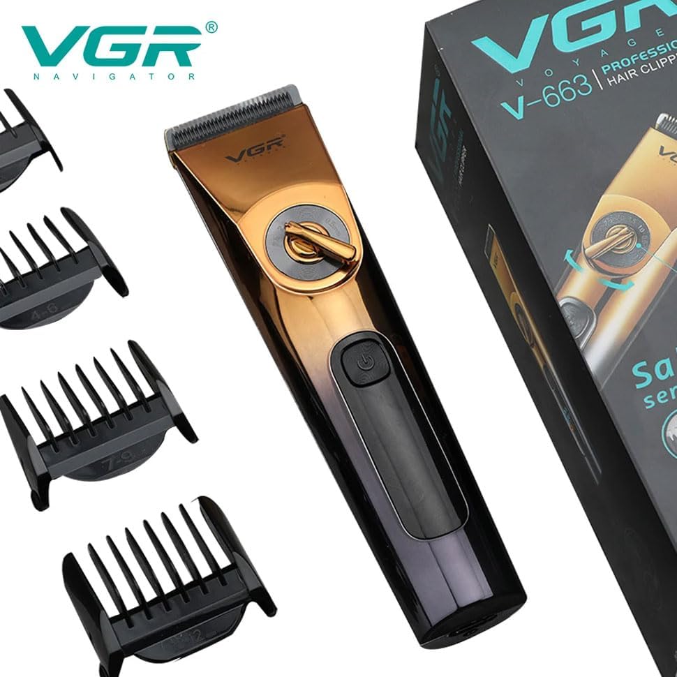 VGR V-663 Makinë e madhe me ekran LED, teh qeramike dhe titani, IPX6 – Makinë Qethjeje, pamja 6