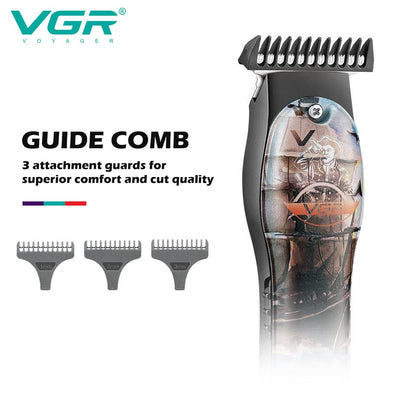 VGR V-953 Makinë e vogël (trimmer) me teh T prej çeliku inox, bateri 600 mAh dhe 120 minuta punë